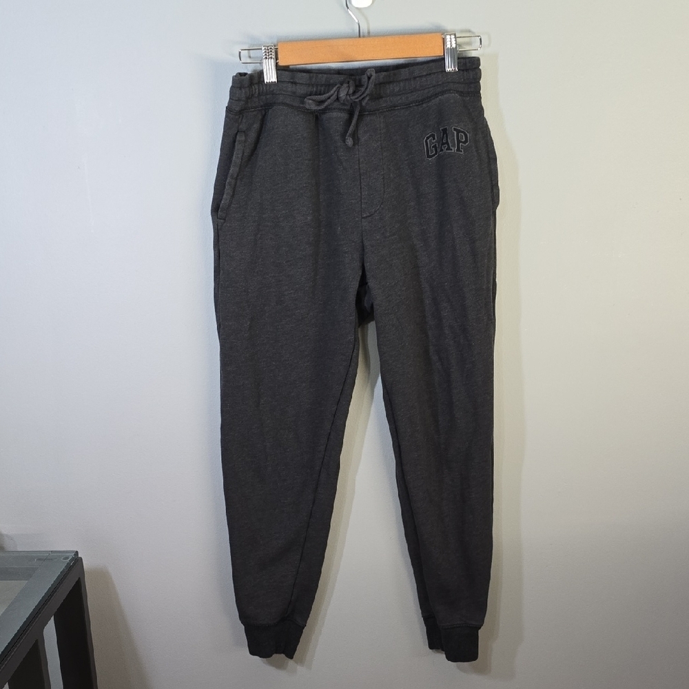 GAP logo jogger pants activewear men's size medium charcoal grey gray Mens